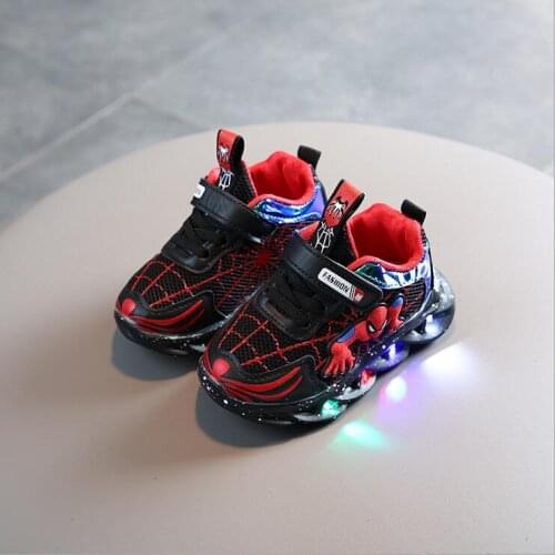 Boys Sneaker Girls Spiderman Kids Led Shoes With Lights Sneaker Spring Autumn Shoes Children Toddler Baby Girl Shoes