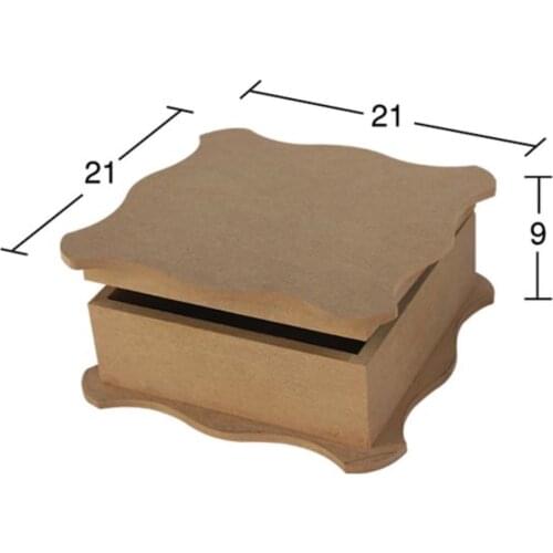 KU207 Square Box, Can Be Painted Wood Mdf Box