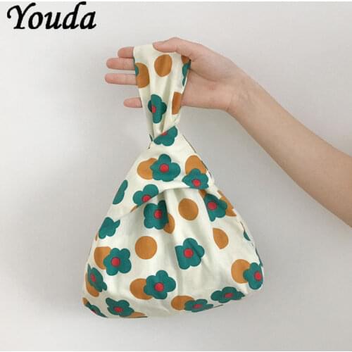 Youda Small Womens Shopper Bag Female Handbag Designers Handbags Printing Pack with Flowers Mini Cotton Packs Cute Tote Bags
