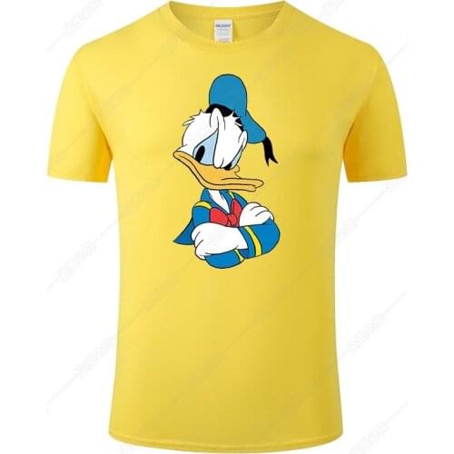 Fashion Donald Duck Mens T Shirt Cotton Short Sleeve Funny Hipster Print T-shirts Cool Unisex Tee Harajuku Tops J102