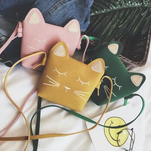 Trendy Kids Small Cat Purse Toddler Lovely Wallet Little Girl Cute Cartoon Shoulder Messenger Bag Kawaii Crossbody Purse