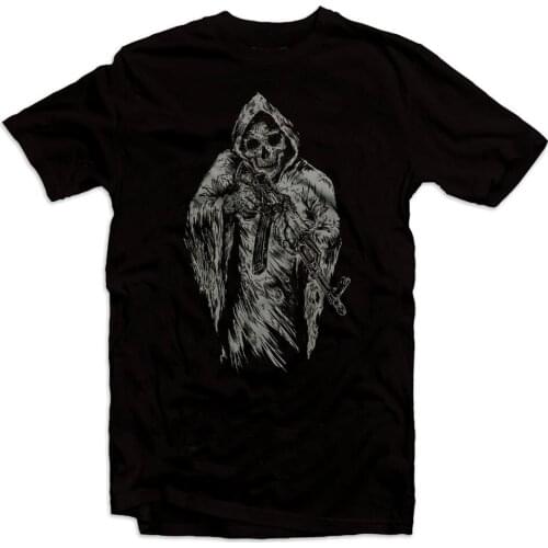 AK47 GRIM REAPER Mens Black T-Shirt Cotton O-Neck Short Sleeve T Shirt New Size S-3XL
