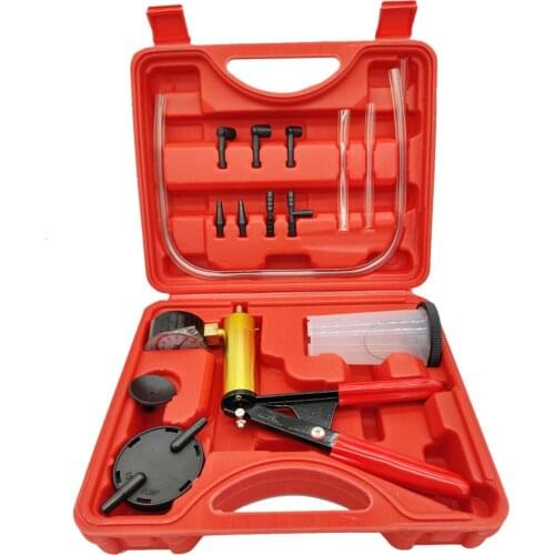 Hand tools Kit Car Auto Hand Held Vacuum Pistol Pump Brake Bleeder Adaptor Fluid Reservoir Tester Kit 2 in 1 Tool Kits HT1190