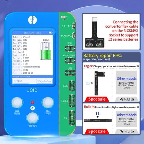 JCID V1S Battery Repair Small Board For iPhone 11-12 Series Cable Repair Phone Battery Cycle Reset Battery Detection Module