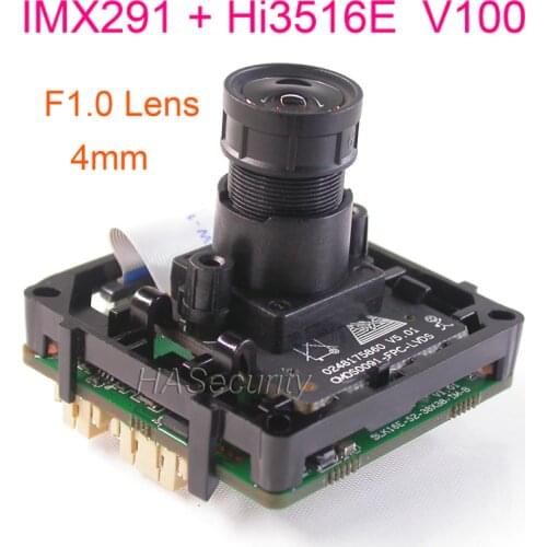 Star Light M12 Lens H.265 H.264 1080P 1/2.8" Sony STARVIS IMX291 CMOS + Hi3516E V100 network camera PCB board module +LAN cable