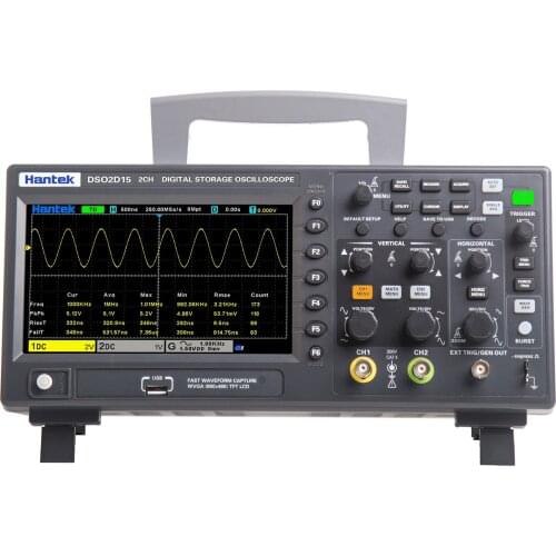 DSO2C15 800 * 480 Pixel 7 Inch TFT LCD Screen 2 Channels 150MHz Band Width 1GSa/s Sampling Rate Oscilloscope Multipurpose Tool