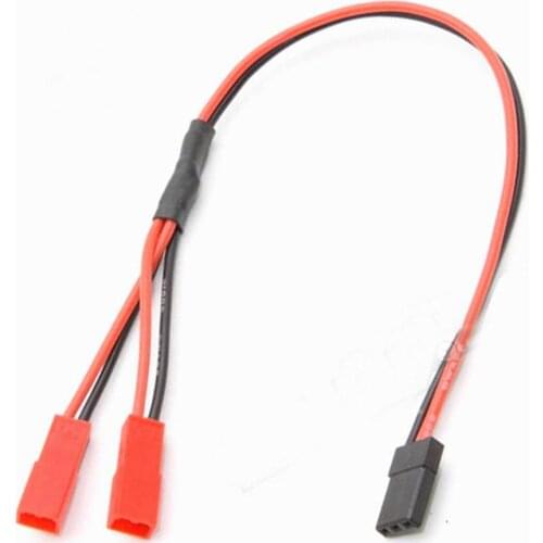 JR Plug to JST 1 to 2 RC Dual Battery Extension Parallel Cable Adapter Rc Car