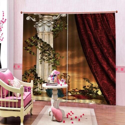 Custom curtains Decoration curtains European Roman pillars Curtains Photo Painted 3D Curtain Living room