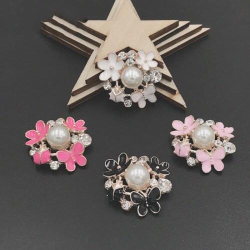 10pcs/lot 2.1*2.4cm Mix color Alloy Button shiny Rhinestone diamond button Wedding Decorative Girl Jewelry Diy hiar accessories