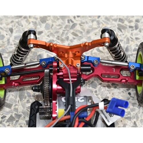 RC Car Aluminum Alloy Feet + Adjustable Stainless Steel Upper Arm Rod for LOSI 1/18 Mini-T 2.0 2WD Stadium Truck
