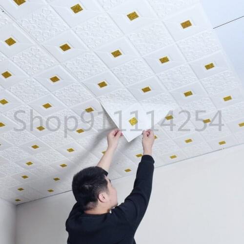 Self-Adhesive Roof Wall Sticker 3D Stereo Ceiling Wallpaper Foam Sticker Panel Living Room Home House Decor Bedroom TV Kid
