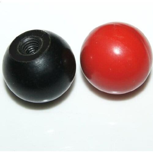 5PCS M12 Female 40mm Dia Solid Red Plastic Ball Lever Knobs for Machine Tools