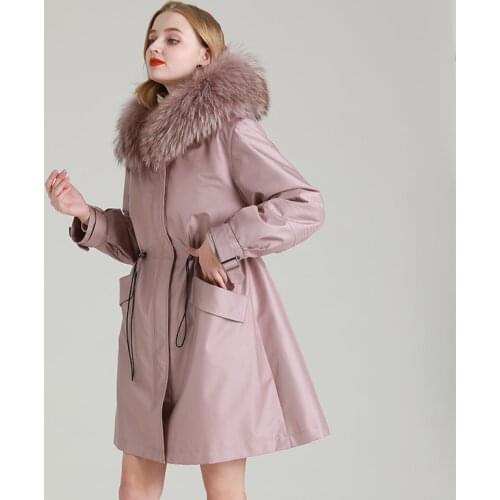 Real Rex Rabbit Fur Coat Female Jacket Warm Winter Clothes Women Hooded Parkas Woman Raccoon Dog Fur Collar BN9918-1C Pph1604