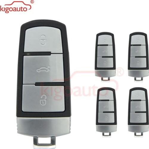 Kigoauto 5pcs 3C0 959 752 BA 3button 434Mhz for VW Magotan Passat CC 2005 2006 2007 2008 2009 2010 ID48 chip Smart key