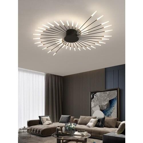 Modern And Simple Led Chandelier Creative Living Room Personality Model Room Black/Gold New Nordic Shopping Mall Home Atmosphere