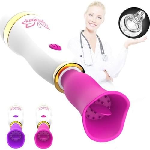 Tongue Licking Vibrator AV Stick Nipple Clitoris Licking Stimulator 12 Speed Usb Charge Sex Toys for Woman Masturbator