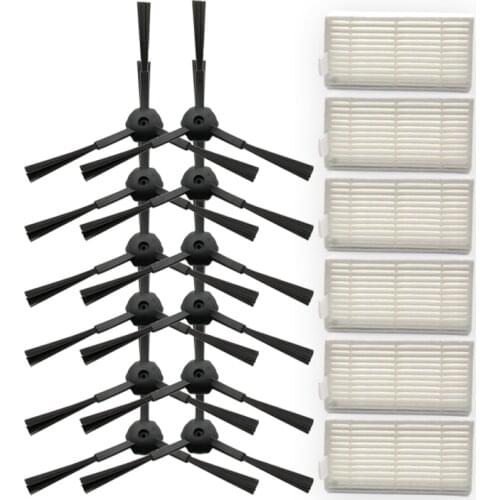 18pcs/lot (12*side brush+6*Hepa filter) for Kitfort KT-518 kt 518 Robot Vacuum Cleaner parts accessories