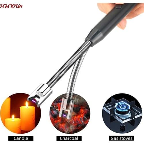 360 Rotation Arc BBQ Lighter Kitchen Gas Stove Plasma Lighter Windproof Flameless Electric Candle Lighters With Hook Outdoor New