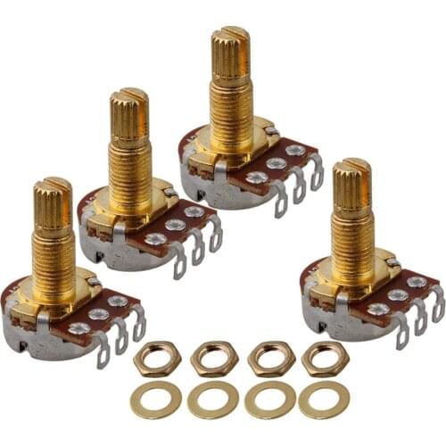 Gold Mini Size Guitar Pots A250K Volume Potentiometers for Guitar Parts Set of 5
