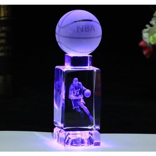 NBA Star Crystal Lights Creative Basketball Table Lamp Stained Glass Lamp Bed Room Decoration Light Lampshades for Table Lamps