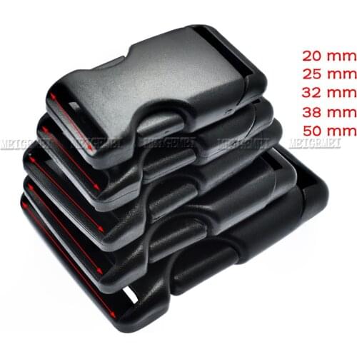 1pcs Plastic 3/4" ~ 2" Side Release Buckles Dual Adjustable Molle Tactical Backpack Dog Collar strap Belt Buckle Black