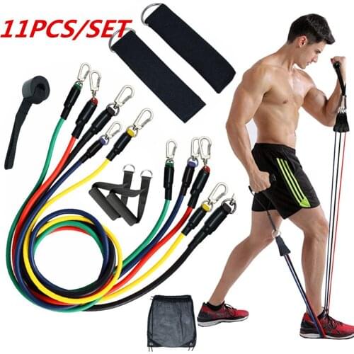 11pcs/set Pull Rope Fitness Exercises Resistance Bands Latex Tubes Pedal Excerciser Body Training Workout Yoga