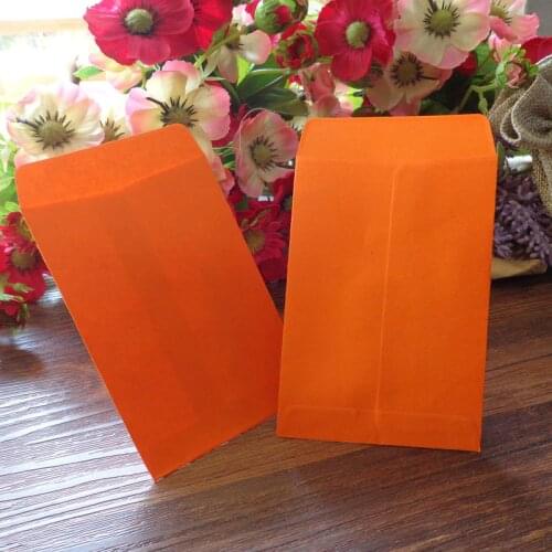20pcs Orange Retro Blank Paper Envelopes Invitation Envelope Gift Card Stationery for Party Favor Paper Bag 7x10cm+1.5cm