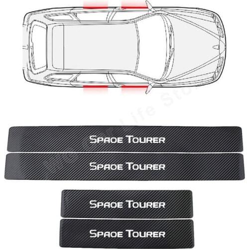 4Pcs Car Threshold Door Sill Pedal Protector Stickers FOR Citroen Spacetourer Carbon Fiber Car Sticker Styling Accessories