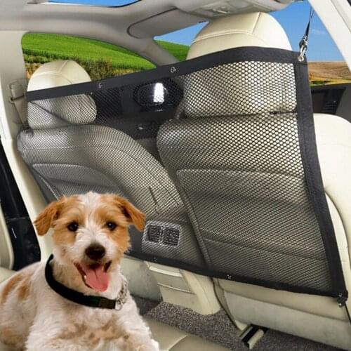 Car Pet Isolation Pet Barrier Backseat Mesh Dog Car Divider Net with Adjusting Rope and Hook Suitable for SUV