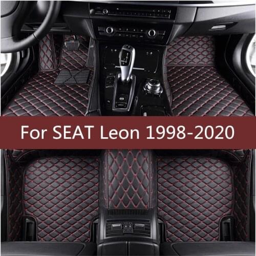 Car Floor Mats Flash Mat Leather Custom Foot Pads Automobile Carpet Car Cover For SEAT Leon 1998-2015 2016 2017 2018 2019 2020