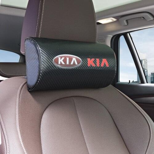 1pcs car neck pillows both side pu leather single headrest case for Kia rio ceed sportage cerato soul sorento k2 k5 flip