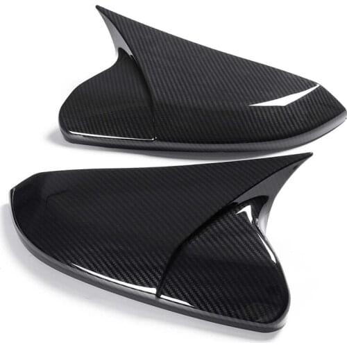 For Honda For Civic 10Th 2016 2017 2018 Horn Shape Abs Carbon Fiber Style Rear View Side Mirror Cover Rearview Caps