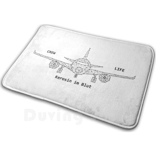 Crew Life Kerosene In The Blood Carpet Mat Rug Cushion Soft Plane Pilot Co Pilot Stewardess Air Stewardess Crew Life