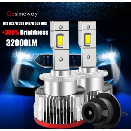 2PCS Canbus Car Light 32000LM D3S LED D1S D1R D2S D2R D4S/R D8S D5S Auto Headlamp 12V 6000K Kit to Replace HID Conversion Lamps