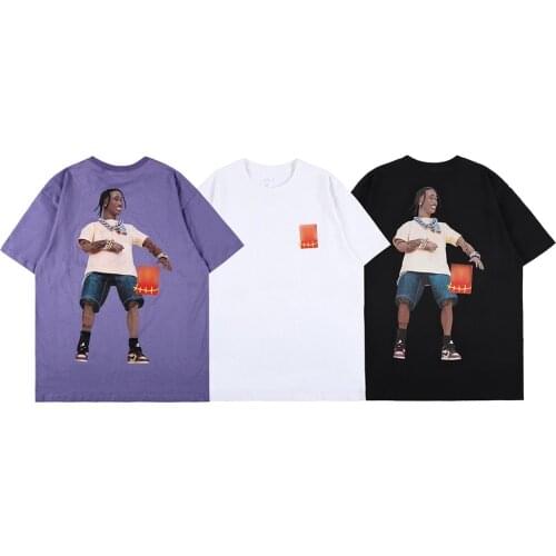 Hip Hop Rap Star Astroworld Travis Scott Cactus Jack 1:1 T-shirt Men Women Harajuku Tshirts Streetwear Letter Print Tees Tops