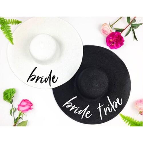 Customize Bride Tribe beach wedding floppy Mrs Sequin Sun Hats Just married Drunk in love Honeymoon bridal party gifts favors