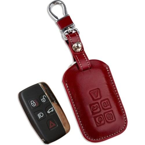 Leather Car Key Fob Holder Case for Jaguar XF 2015 XE XJ 2016 2017 F-Type F Pace Key Fob Cover for Jaguar Accessories