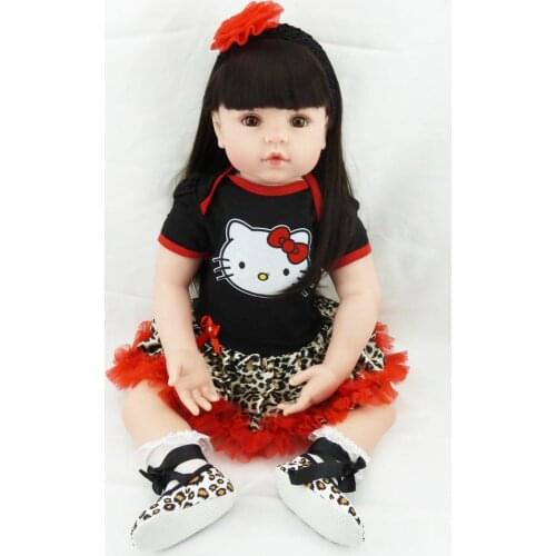 60cm Silicone Reborn Baby Doll Toys Vinyl reborn girl toddler Princess bebe Dolls child birthday gift bonecas reborn