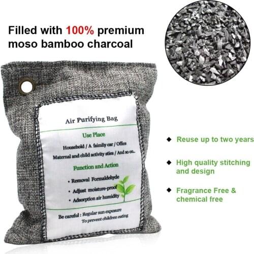 Air Purifying Bag Charcoal Bag Odor Eliminator Fragrance Free Odor Absorber Captures and Eliminates Odors 200g Car Air Freshener