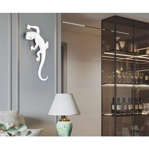 Simulation 3D Wall-hanging-decor Gecko Sculpture Creative Simple Animal Pendant Modern Home Background Wall Decorations