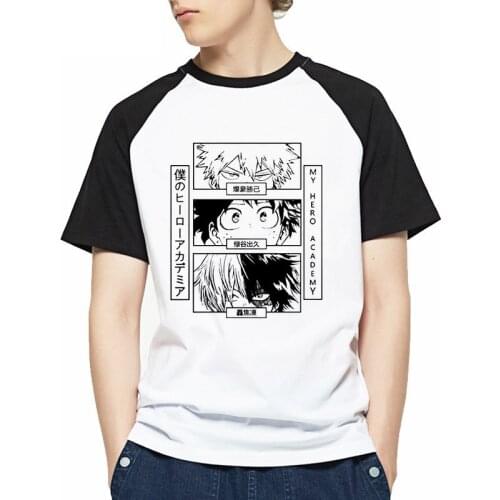 Manga My Hero Academia Bakugou T-shirt Men Cute Anime Boku No Hero Academia T Shirt Cool Todoroki Graphic Tshirt Top Tees Male