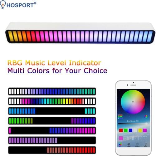 Voice-activated Rhythm Light Stick 32-Bit RGB Audio Spectrum Bar Pickup Ambient DJ LED Display Rhythm Pulse Car Atmosphere Lamp
