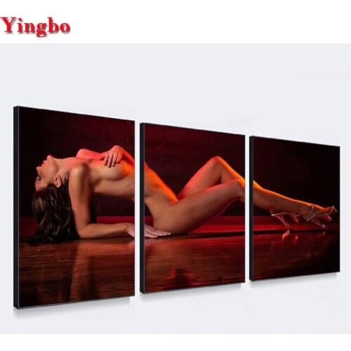 3 Pieces Set Sexy Girl diamond mosaic full round square diy 5d diamond painting diamond embroidery rhinestone triptych painting