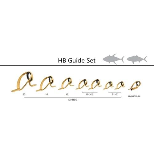 NooNRoo HBSG Guide HB Heavy Duty Saltwater Casting & Boat Guides with SIC ring , one set (8pcs)