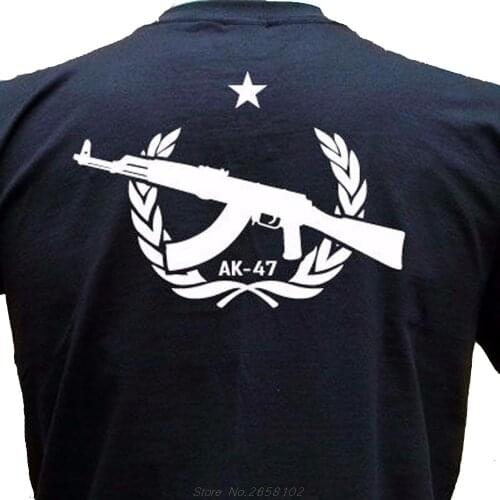 New Famous Brand Men Brand Mens Tee Shirts Ak- 47 Kalashnikov Kalaschnikow Soviet Army custom T Shirt Design
