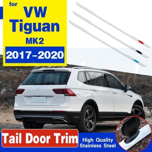 Rear Tail Trunk Door Trim Exterior Mouldings Stainless Steel Accessories Tailgate Protection For Volkswagen VW Tiguan 2017-2020