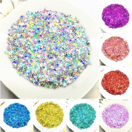 Ultra-thin 4mm Star Sequins Laser Glittering 3D Nail Sequin Paillette Eo-Friendly PET Loose Sequin for Nails Art Decorations 10g