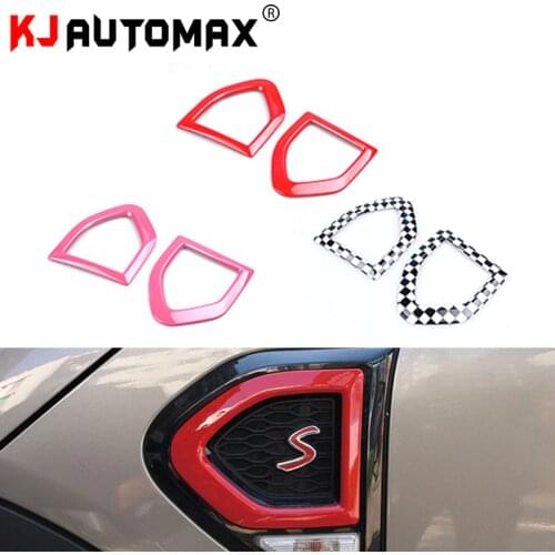 Plastic Car Accessories KJAUTOMAX For Mini Cooper F60 Fender Section Side Scuttles Stickers Decal Decoration Red Pink Checker