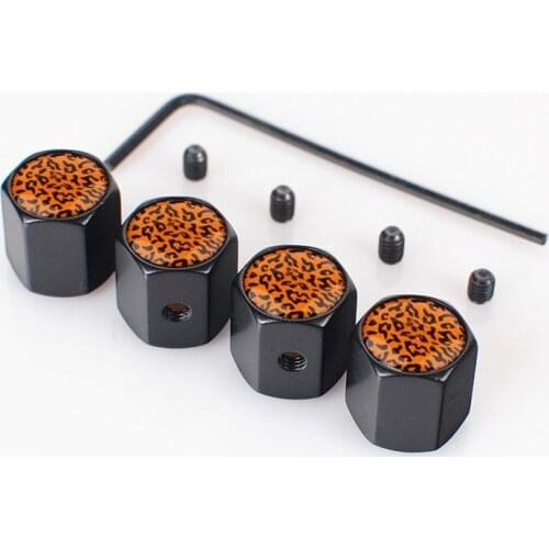 Anti-Theft Car Tire Valve Caps Cover Leopard Print Autos Tyre Wheel Tires Air Valve Stems Caps For Jaguar xf xj xe f-type f-pace
