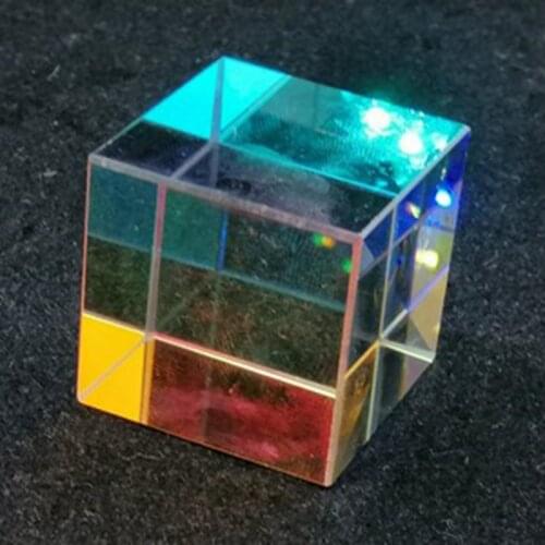 23mm rainbow cube, scientific cube optical prism photography accessories RGB prism optical glass prism four-sided color prism
